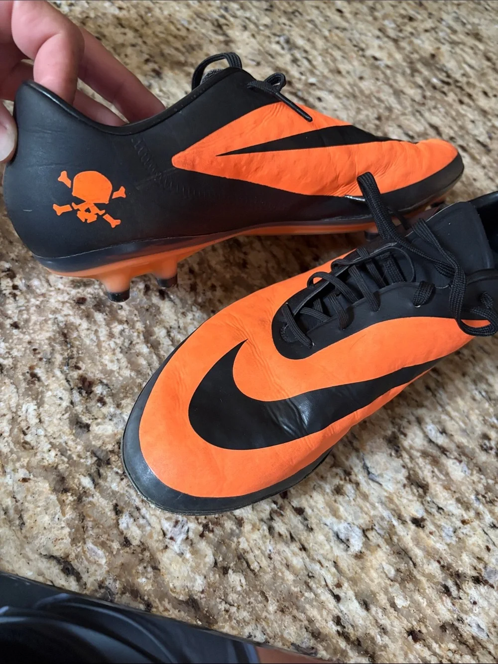 Nike Men’s Hypervenom Orange and Black Athletic Soccer Shoes